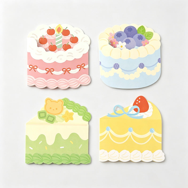 Cake Shaped Folding Greeting Card with Envelope