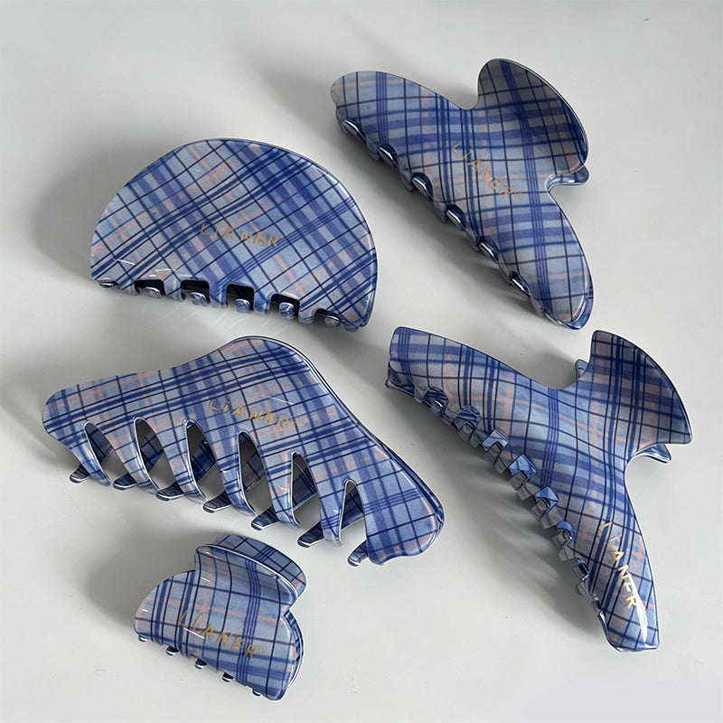 Sophisticated Blue Grid Patter - Shopdayla Wholesale - #9826