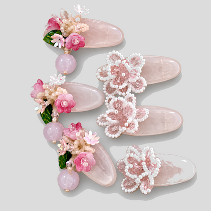 Flower Beaded Duckbill Hair Clips