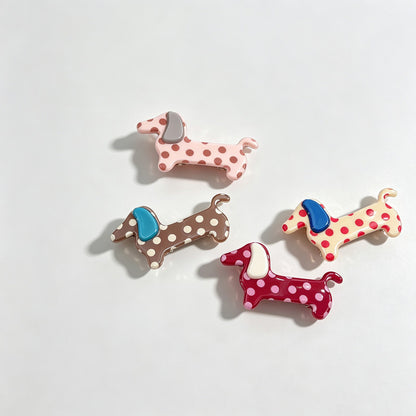Dachshund Polka Dot Acetate Hair Clip