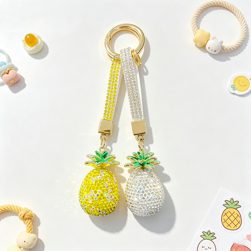 Pineapple Pendant Wrist Strap Keychain
