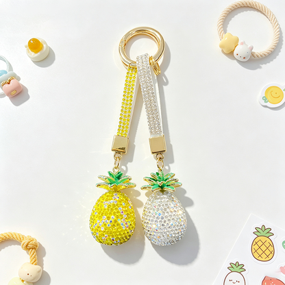 Pineapple Pendant Wrist Strap Keychain