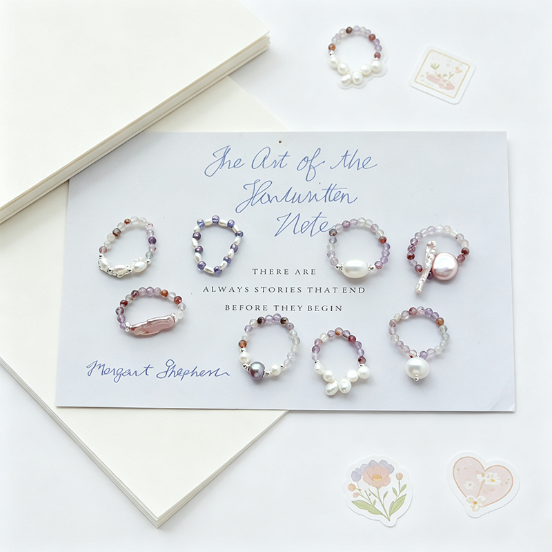 Elastic U Shape Beaded Ring