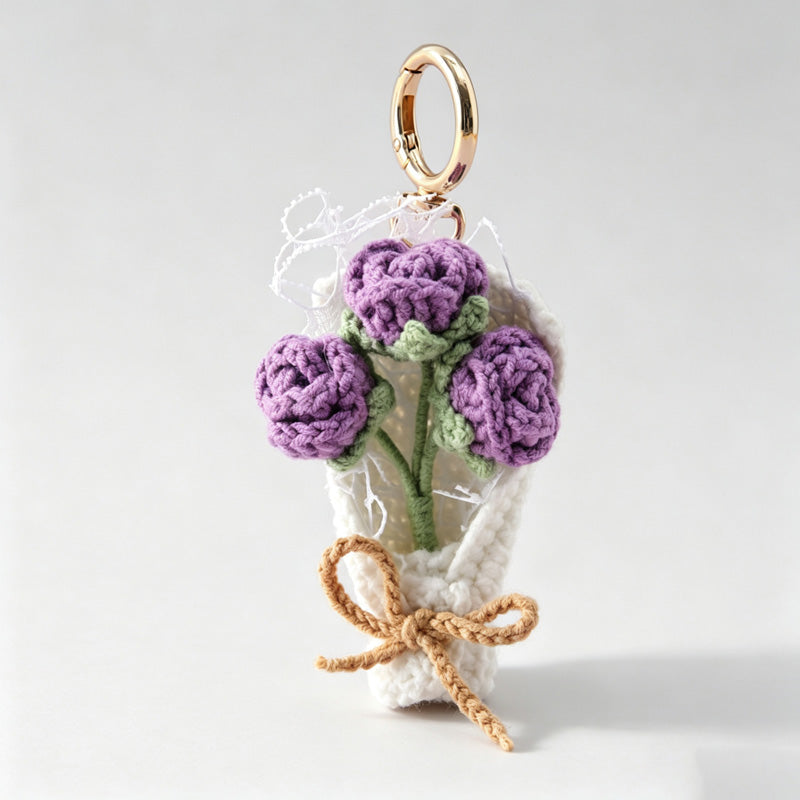 Crochet Flower Bouquet Keychain