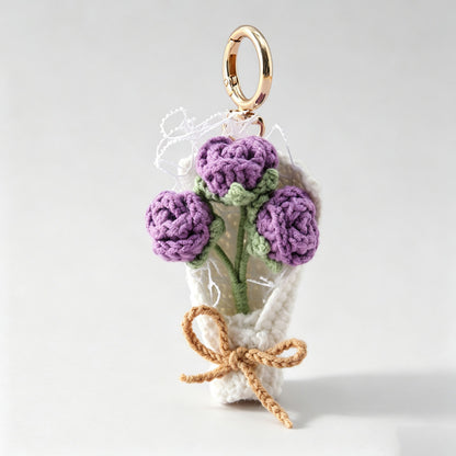 Crochet Flower Bouquet Keychain