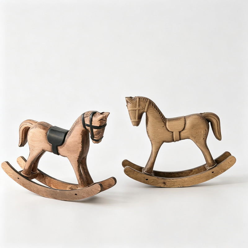 Wooden Rocking Horse Tabletop Figurine