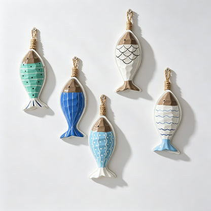 Wooden Fish Shape Wall Hanging Ornament