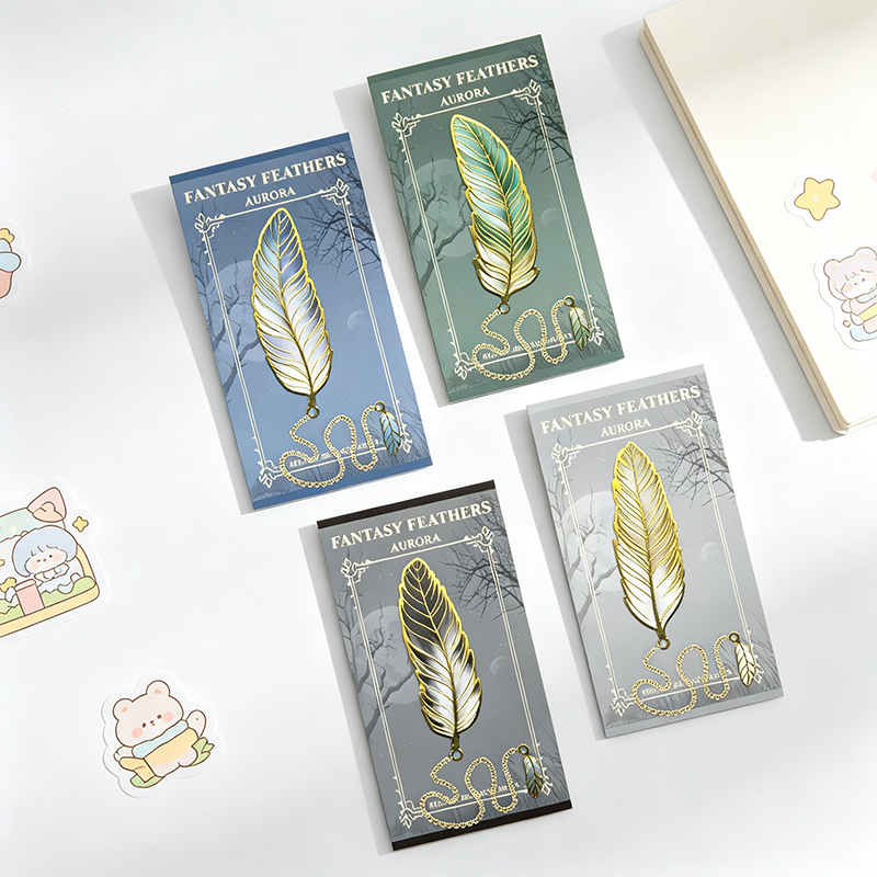 Feather Shaped Metal Bookmark