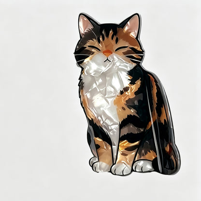 Cat Acetate Hair Claw Clip