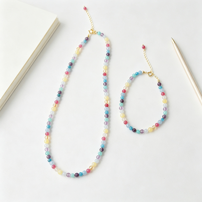 Multi Color Beaded Necklace or Bracelet