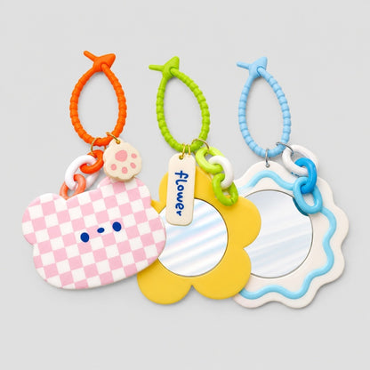 Flower Check Charm Mirror
