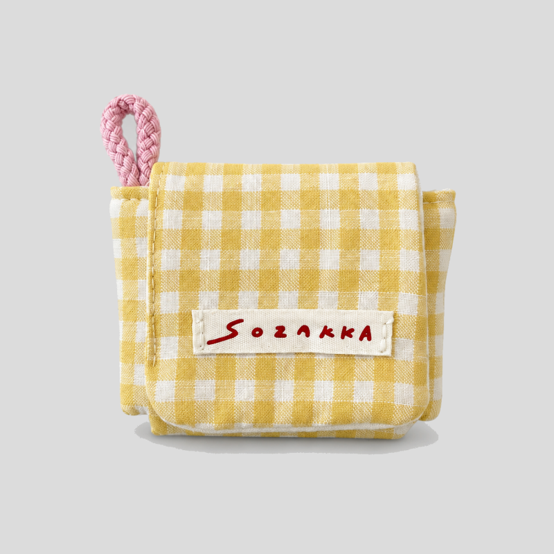 Gingham Earphone Mini Pouches