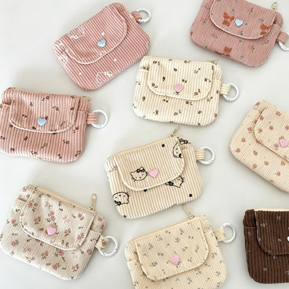 Floral Corduroy Wallet Card Holder