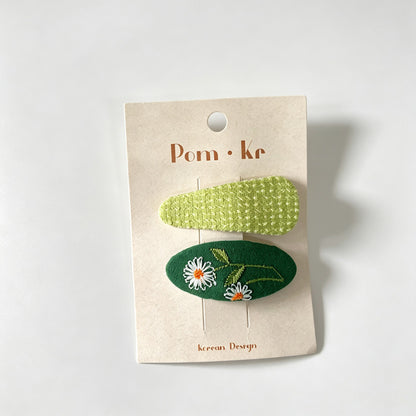Green Garden Hair Clips