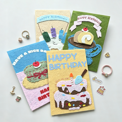 Cake Pattern Non‑Woven Greeting Card