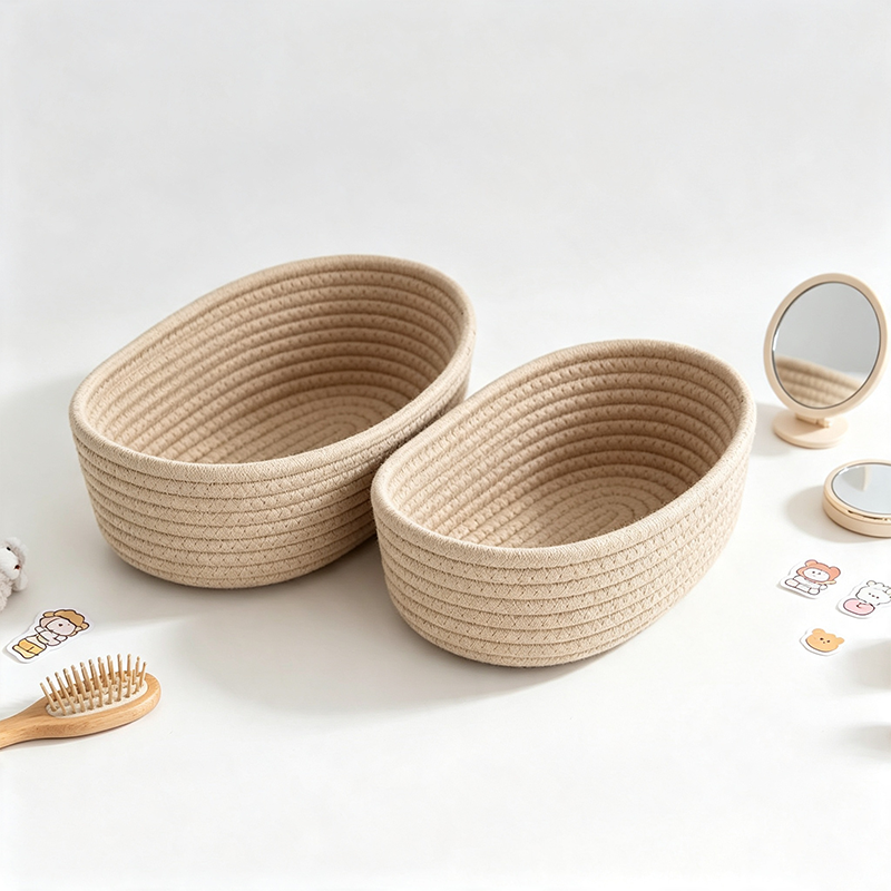 Oval Cotton Rope Woven Storage Basket