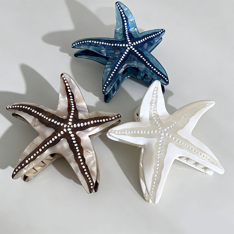 Ocean Starfish Pattern Hair Cl - Shopdayla Wholesale - #8594