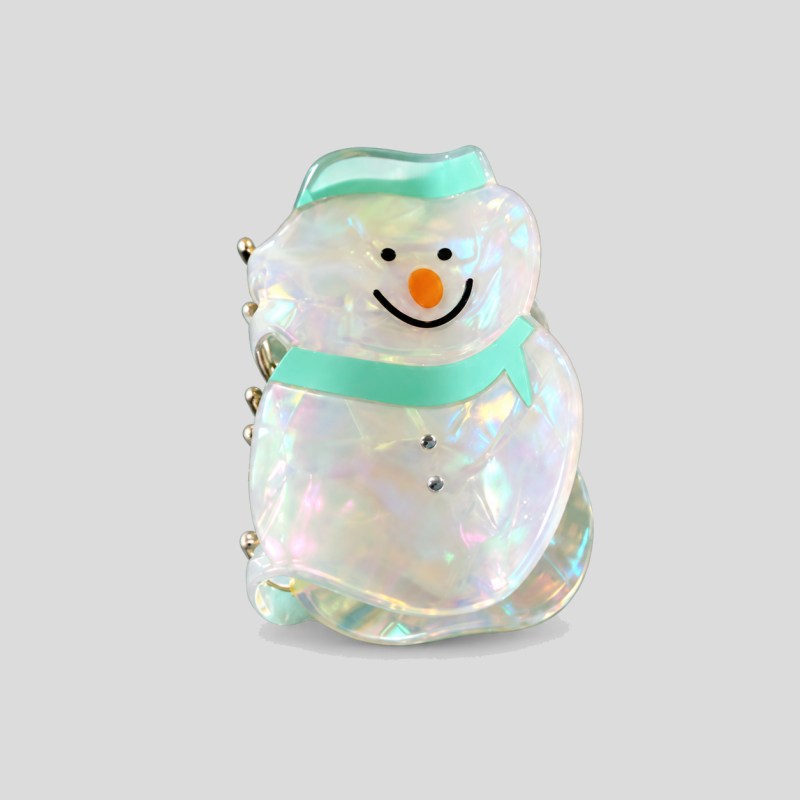 Snowman Acetate Winter Hair Claw