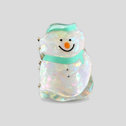 Snowman Acetate Winter Hair Claw