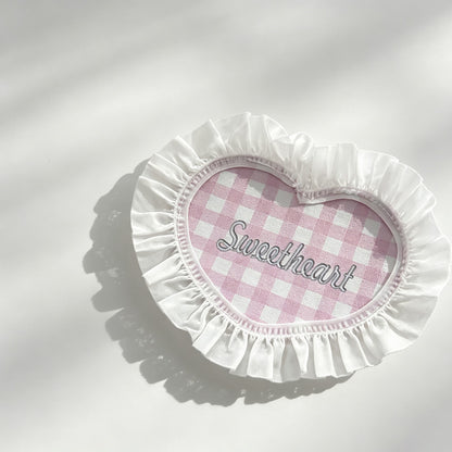 Heart Gingham Lace Table Coaster