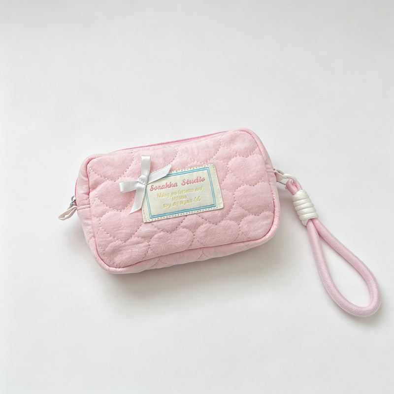 Heart Quilted Storage Pouch