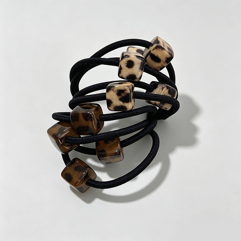 Refined Leopard Pattern Small Square Hairband