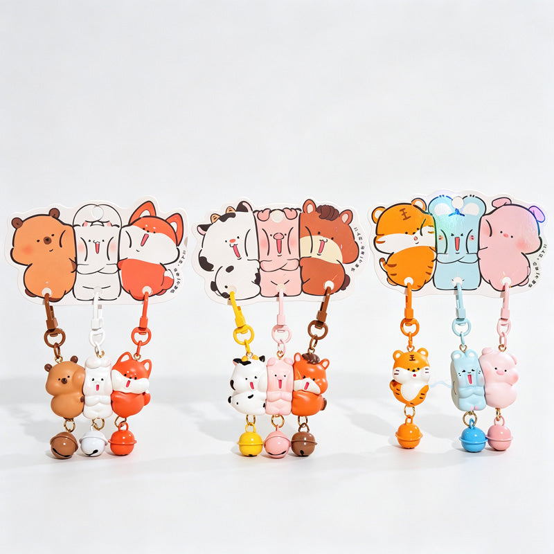 Magnetic 3‑Piece Animal Resin Keychain Set