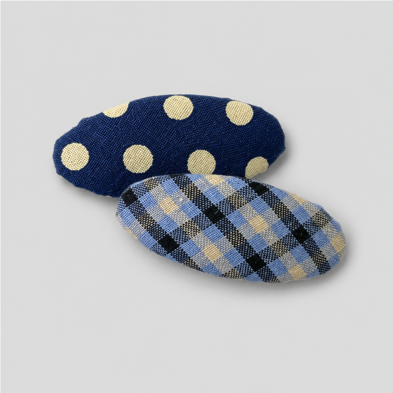 Blue Plaid Hair Clip Set