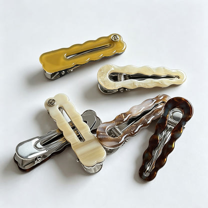 Wavy Edge Alligator Hair Clip 2‑Piece Set
