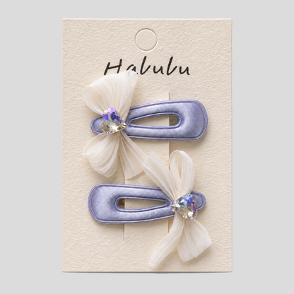 Bow Rhinestone BB Hair Clips