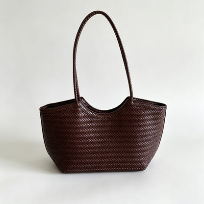 Woven Curve Shopper Tote Bag