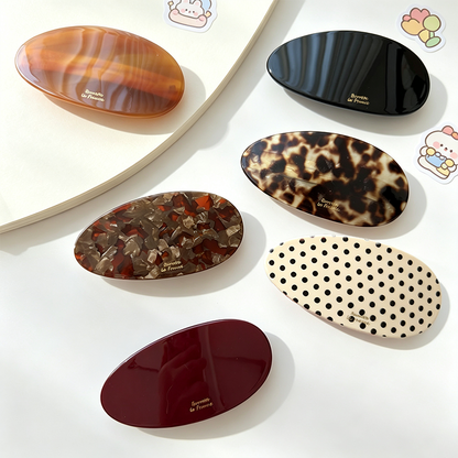 Oval Acetate Spring Hair Barrette