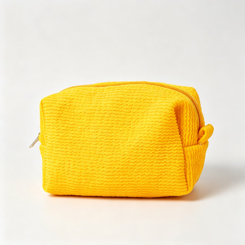 Waffle‑Textured Cosmetic Pouch