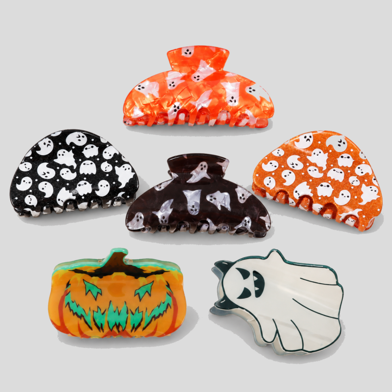 Halloween Ghost Pumpkin Claw Clips