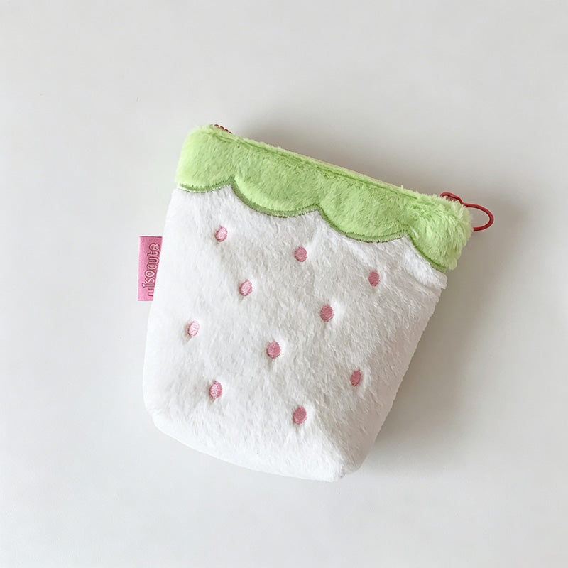 Strawberry Flat Zip Pouch