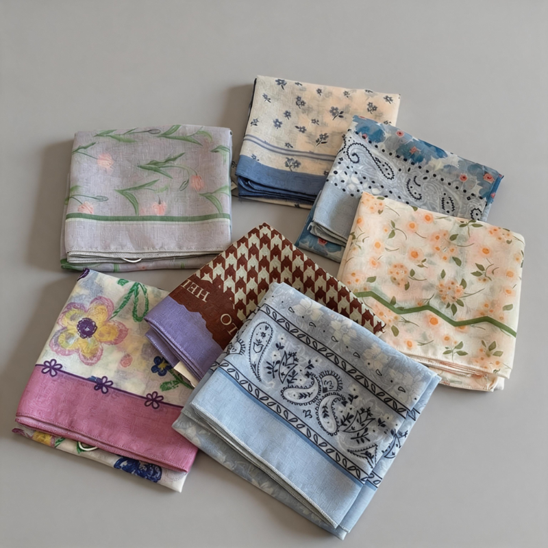 Floral Print Square Scarf Band - Shopdayla Wholesale - #0738