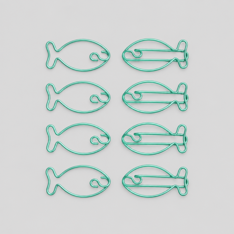 Fish Shape Paper Clips Set