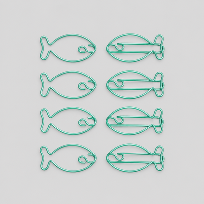 Fish Shape Paper Clips Set