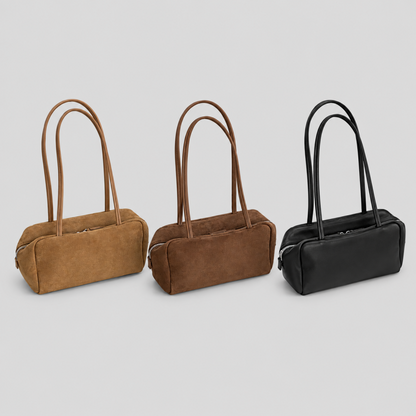 Faux Suede Shoulder Handle Bag
