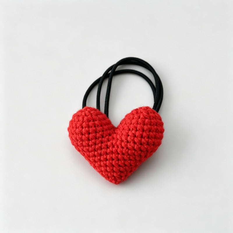 Crochet Heart Hair Ties