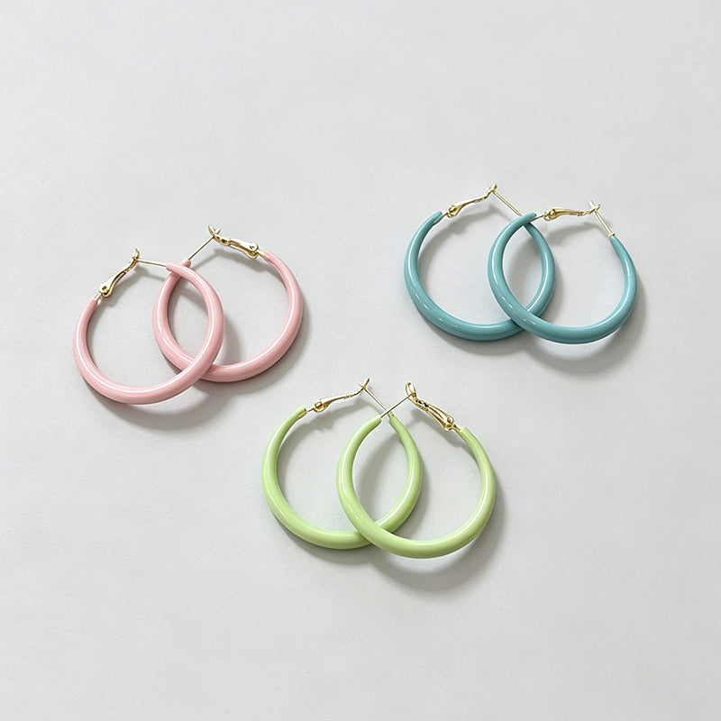 Modern Minimalist Enamel Hoop - Shopdayla Wholesale - #0258
