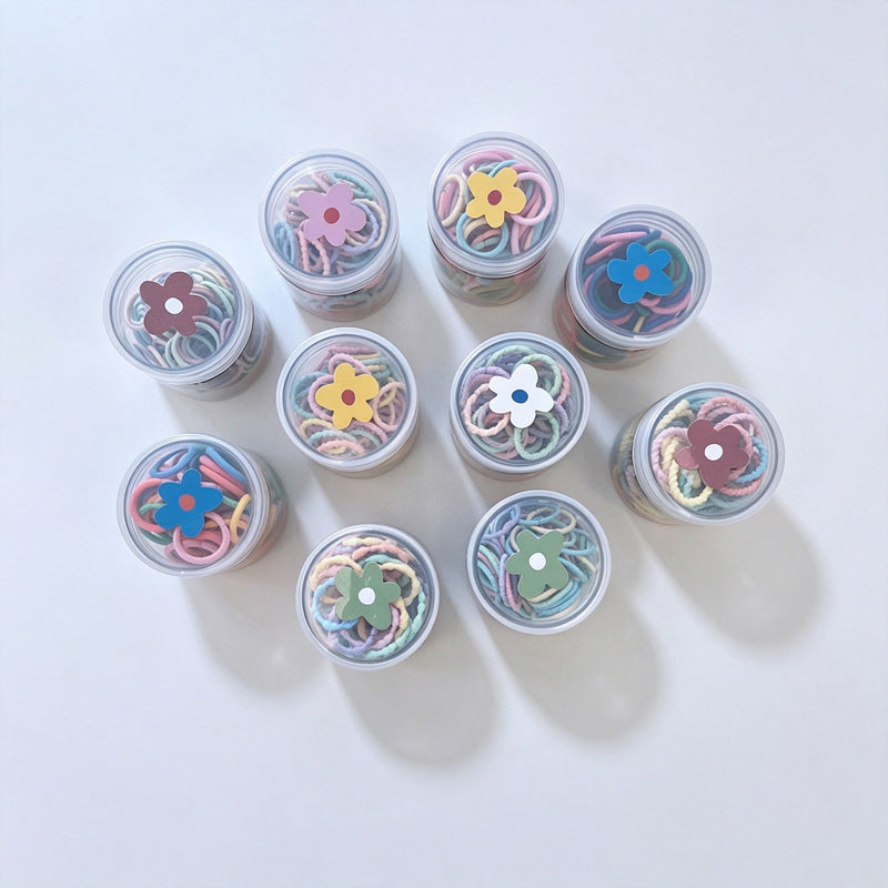 100 PCS Colored Mini Elastic Hair Ties