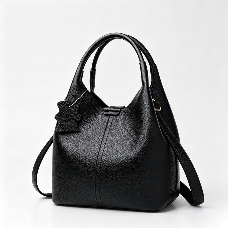 Faux PU Leather Bucket Crossbody Bag