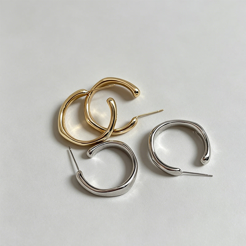 Modern Minimalist Plain Hoop A - Shopdayla Wholesale - #5122
