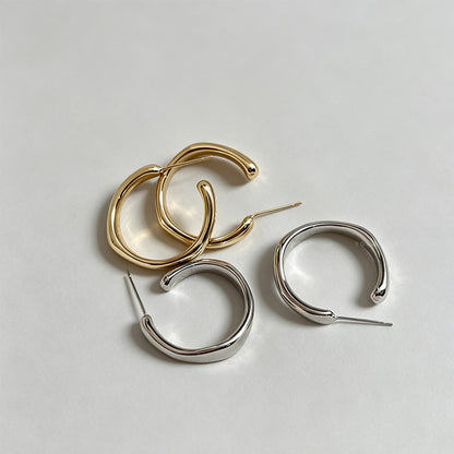 Modern Minimalist Plain Hoop A - Shopdayla Wholesale - #5122