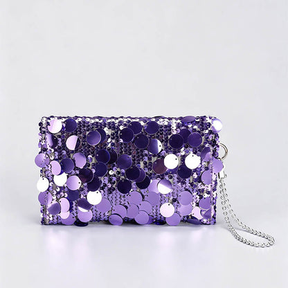 Shiny Sequin Chain Mini Shoulder Bag