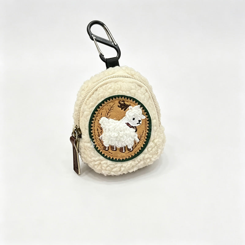 Plush Sheep Print Coin Purse Pouch