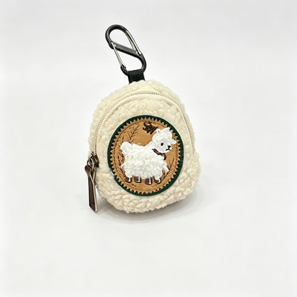 Plush Sheep Print Coin Purse Pouch
