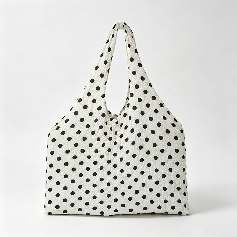 Polka‑Dot Foldable Shopping Pouch