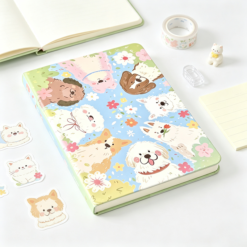 Cartoon Dog Printed Hardcover Notebook